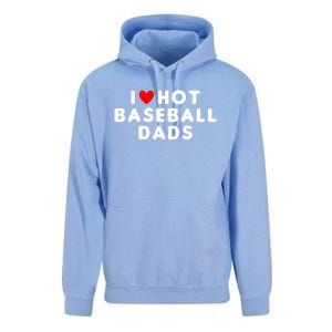 I Love Hot Baseball Dads Funny Red Heart Gift Unisex Surf Hoodie