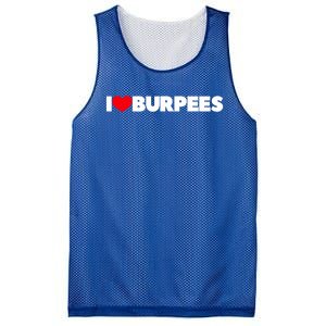 I Love (Heart) Burpees Gift Mesh Reversible Basketball Jersey Tank