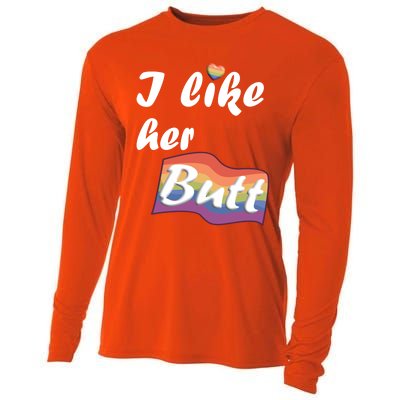 I Like Her Butt For Lgbtq Pride Gift Cooling Performance Long Sleeve Crew