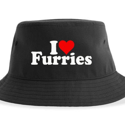 I Love Heart Furries Furry Fandom Cosplay Fursuit Sustainable Bucket Hat