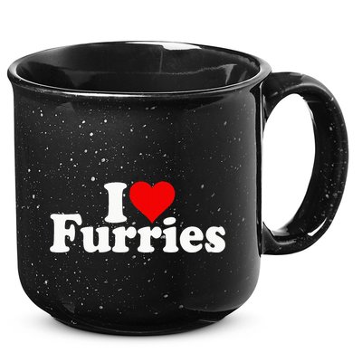 I Love Heart Furries Furry Fandom Cosplay Fursuit 15oz Campfire Ceramic Mug