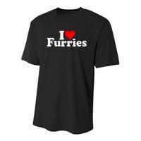 I Love Heart Furries Furry Fandom Cosplay Fursuit Youth Performance Sprint T-Shirt