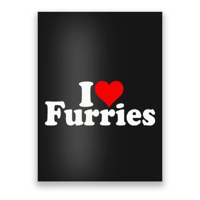 I Love Heart Furries Furry Fandom Cosplay Fursuit Poster