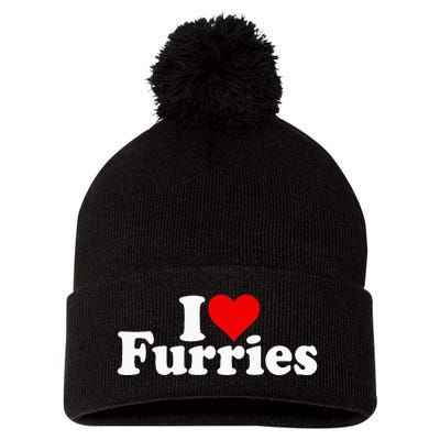 I Love Heart Furries Furry Fandom Cosplay Fursuit Pom Pom 12in Knit Beanie