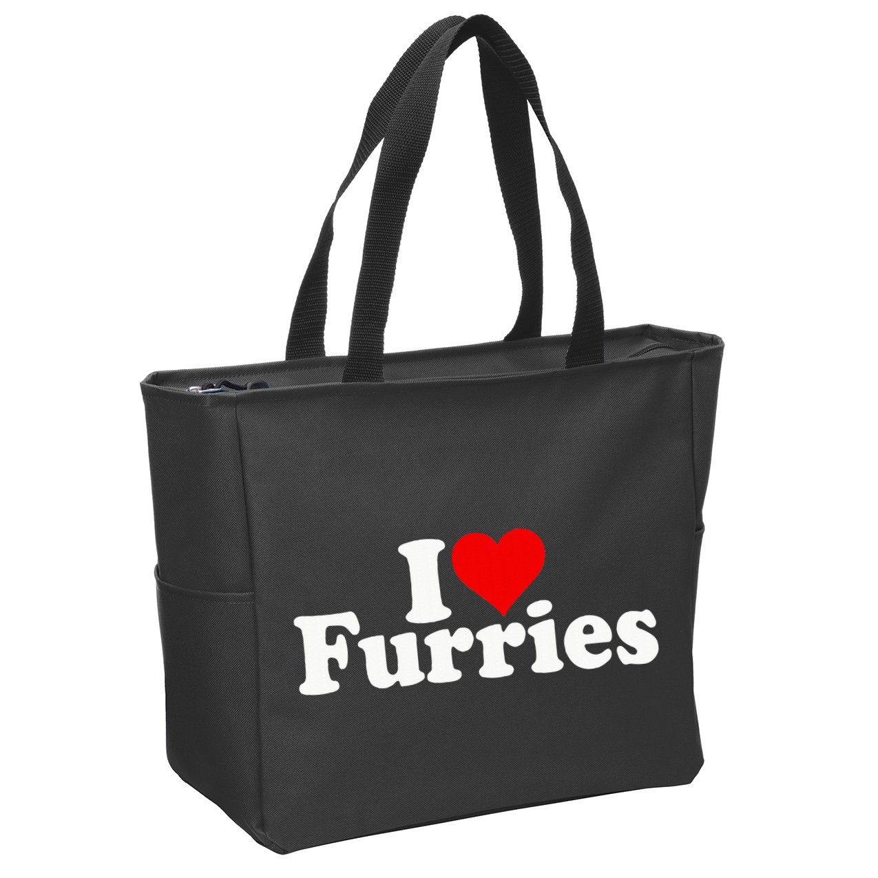 I Love Heart Furries Furry Fandom Cosplay Fursuit Zip Tote Bag