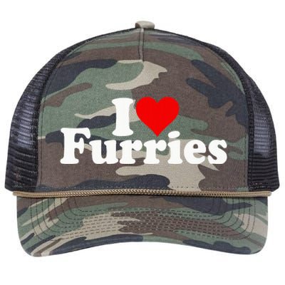 I Love Heart Furries Furry Fandom Cosplay Fursuit Retro Rope Trucker Hat Cap