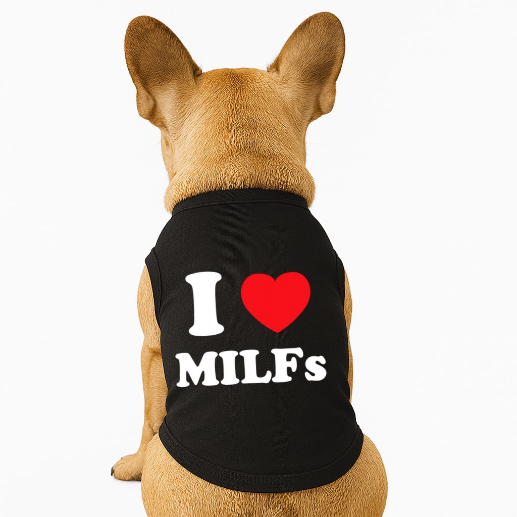 I Love Heart Milfs And Mature Sexy Women Doggie Tank