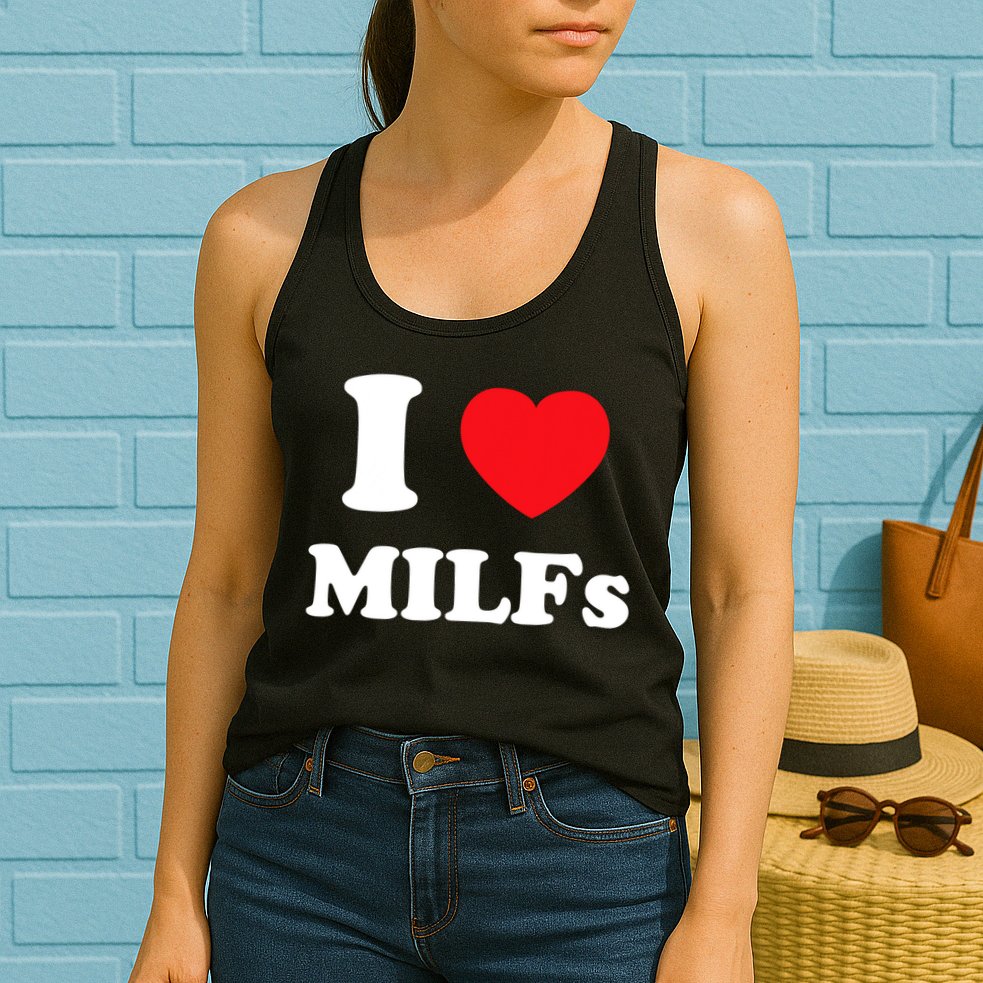 I Love Heart Milfs And Mature Sexy Women Womens Tank Top