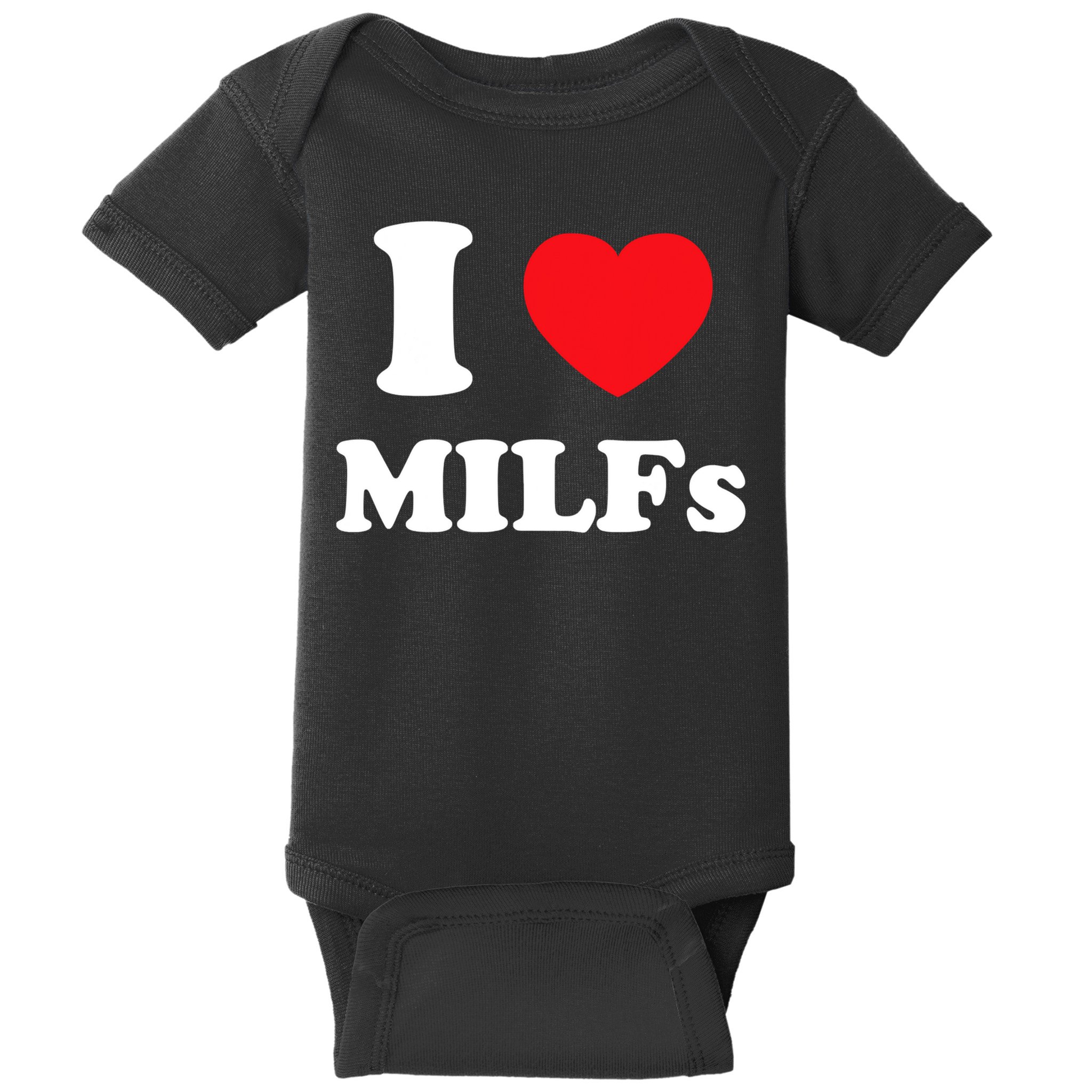 I Love Heart Milfs And Mature Sexy Women Baby Bodysuit