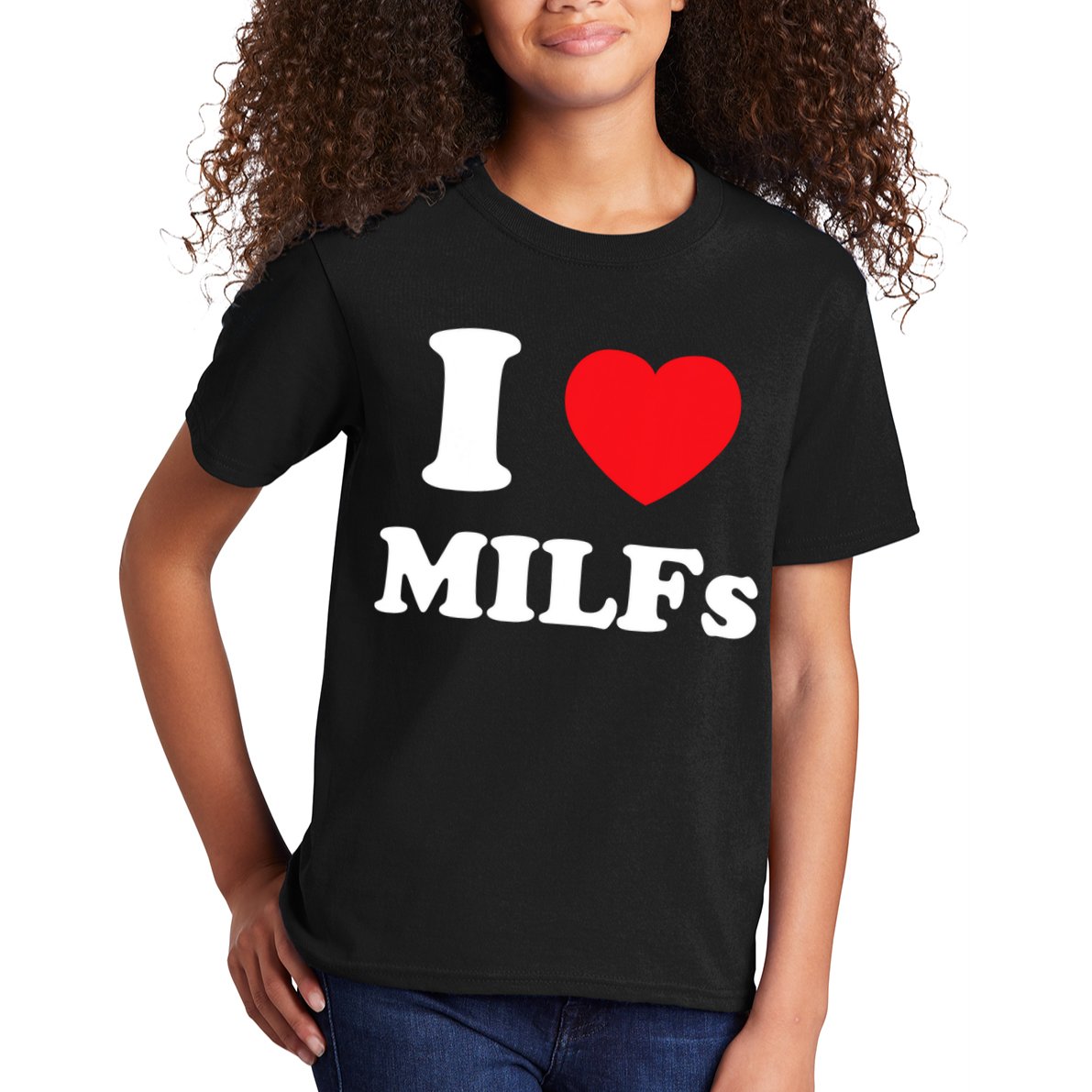 I Love Heart Milfs And Mature Sexy Women Kids T-Shirt