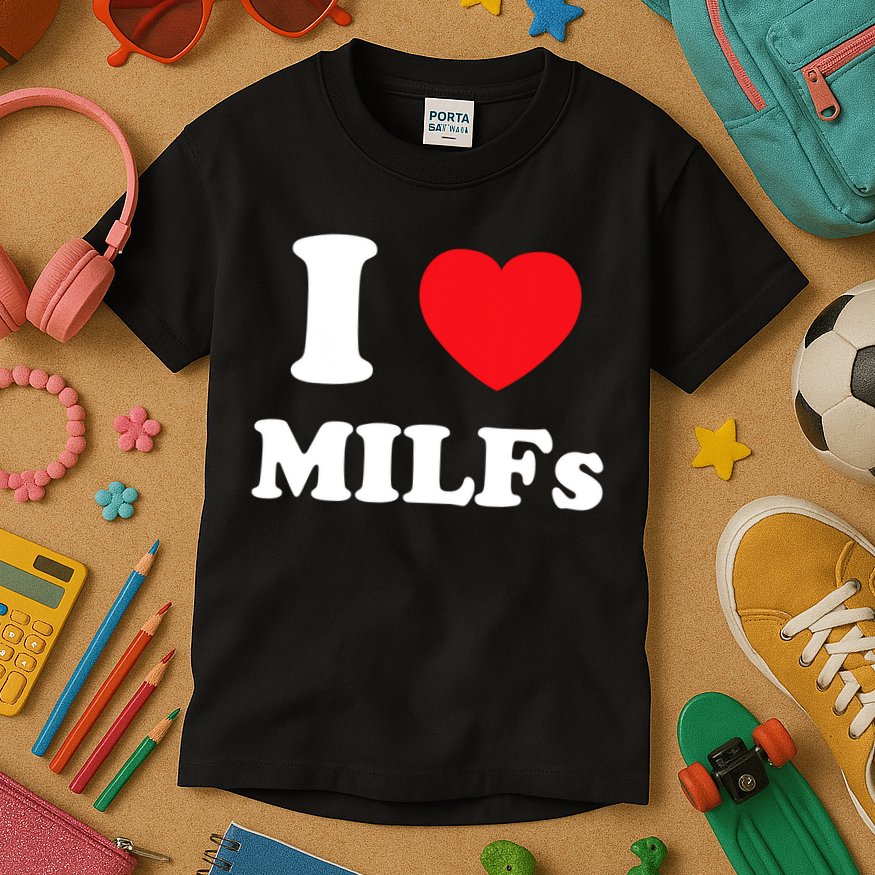 I Love Heart Milfs And Mature Sexy Women Kids T-Shirt