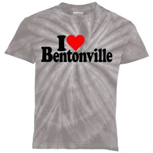 I Love Heart Bentonville Arkansas Kids Tie-Dye T-Shirt