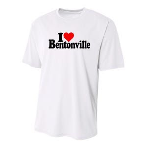 I Love Heart Bentonville Arkansas Youth Performance Sprint T-Shirt