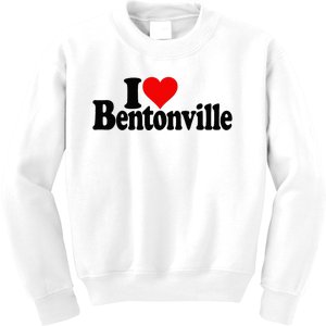 I Love Heart Bentonville Arkansas Kids Sweatshirt