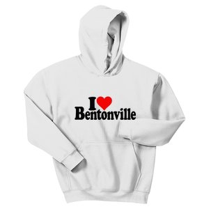 I Love Heart Bentonville Arkansas Kids Hoodie