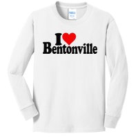 I Love Heart Bentonville Arkansas Kids Long Sleeve Shirt