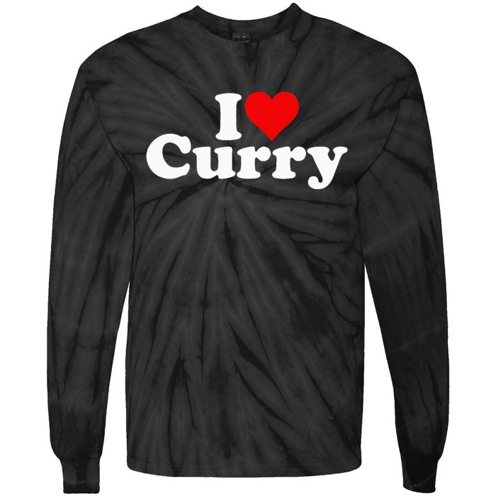 I Love Heart Curry Tie-Dye Long Sleeve Shirt