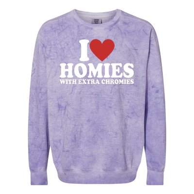 I Love Homies With Extra Chromies Down Syndrome Colorblast Crewneck Sweatshirt