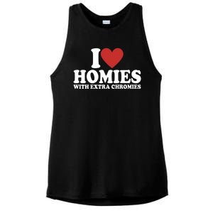 I Love Homies With Extra Chromies Down Syndrome Ladies PosiCharge Tri-Blend Wicking Tank