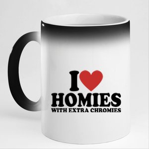 I Love Homies With Extra Chromies Down Syndrome 11oz Black Color Changing Mug