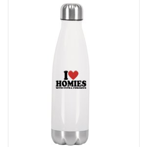 I Love Homies With Extra Chromies Down Syndrome Stainless Steel Insulated Water Bottle