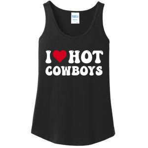 I Love Hot Cowboys I Heart Cowboys Funny Country Western Ladies Essential Tank