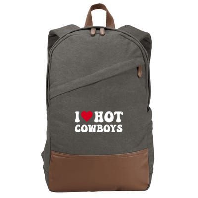 I Love Hot Cowboys I Heart Cowboys Funny Country Western Cotton Canvas Backpack