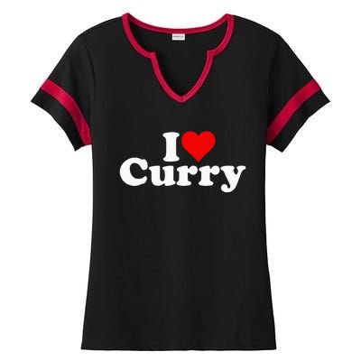 I Love Heart Curry Ladies Halftime Notch Neck Tee