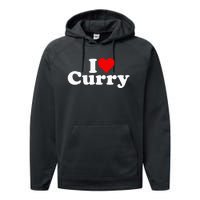 I Love Heart Curry Performance Fleece Hoodie