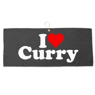 I Love Heart Curry Large Microfiber Waffle Golf Towel