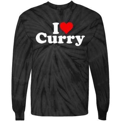 I Love Heart Curry Tie-Dye Long Sleeve Shirt