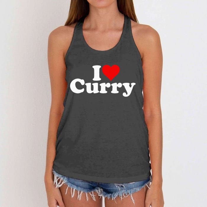 I Love Heart Curry Women's Knotted Racerback Tank