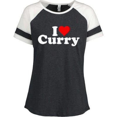 I Love Heart Curry Enza Ladies Jersey Colorblock Tee