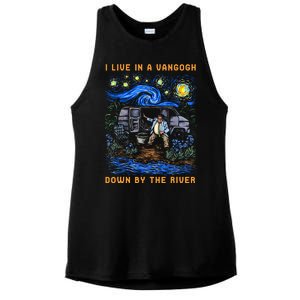 I Live In A Van Gogh Down By The River Ladies PosiCharge Tri-Blend Wicking Tank