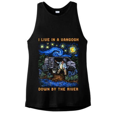 I Live In A Van Gogh Down By The River Ladies PosiCharge Tri-Blend Wicking Tank