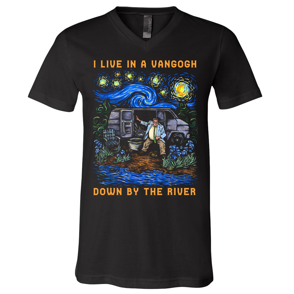 I Live In A Van Gogh Down By The River V-Neck T-Shirt