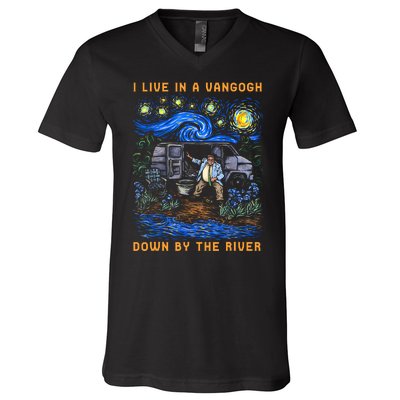 I Live In A Van Gogh Down By The River V-Neck T-Shirt