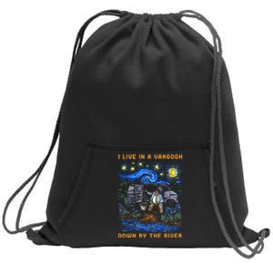 I Live In A Van Gogh Down By The River Sweatshirt Cinch Pack Bag