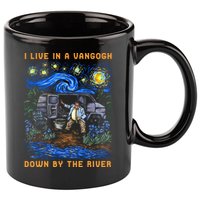 I Live In A Van Gogh Down By The River 11oz C Handle Ceramic Mug