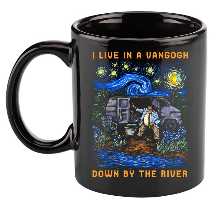 I Live In A Van Gogh Down By The River 11oz C Handle Ceramic Mug