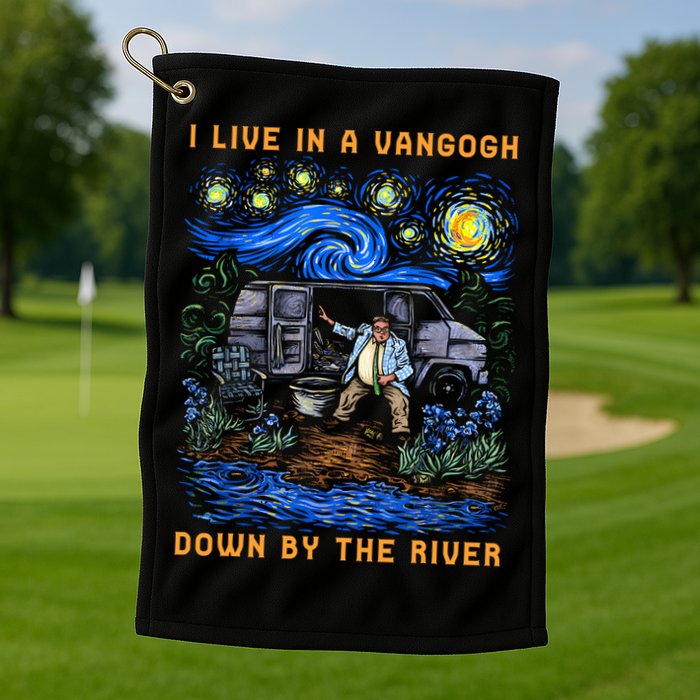 I Live In A Van Gogh Down By The River Golf Towel