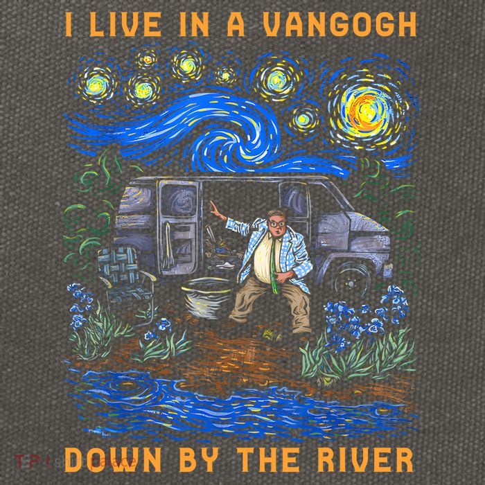 I Live In A Van Gogh Down By The River Cotton Canvas Backpack
