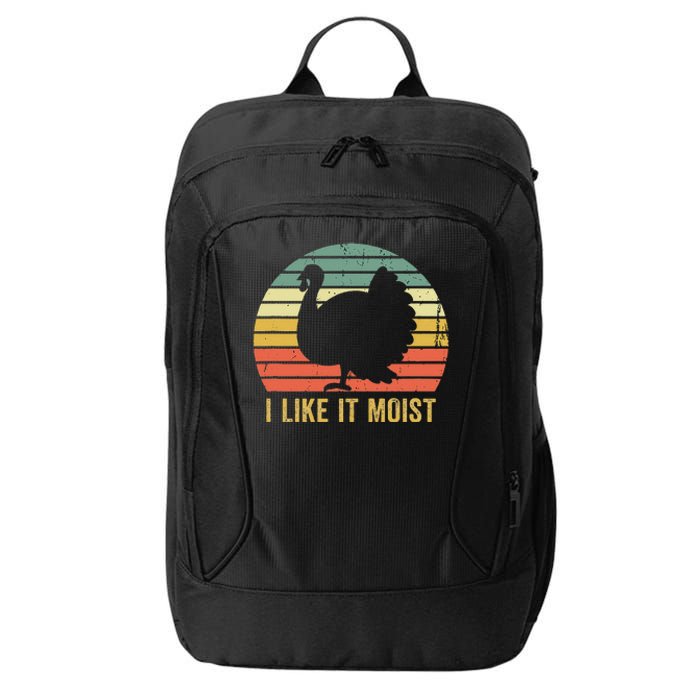 I Like It Moist Funny Thanksgiving Turkey Trot Vintage City Backpack