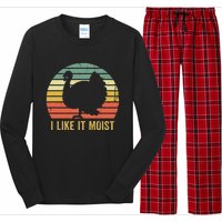 I Like It Moist Funny Thanksgiving Turkey Trot Vintage Long Sleeve Pajama Set