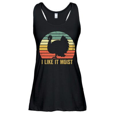 I Like It Moist Funny Thanksgiving Turkey Trot Vintage Ladies Essential Flowy Tank