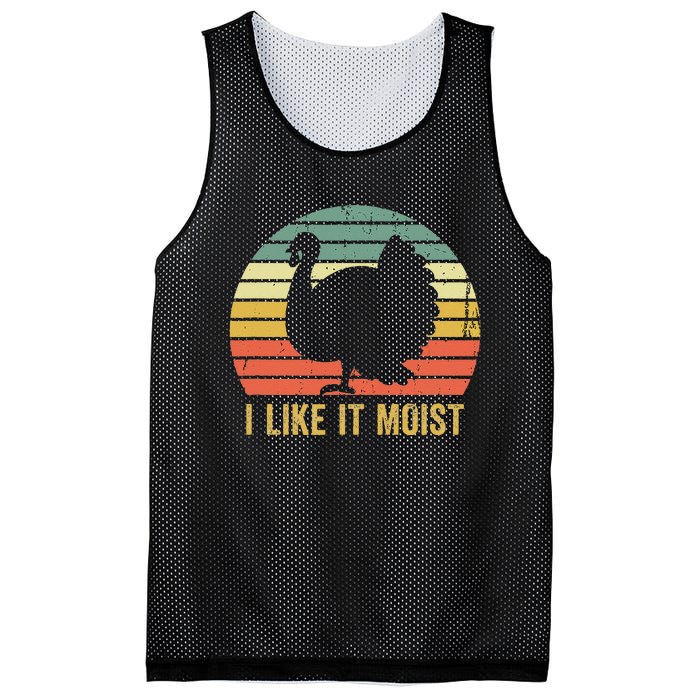 I Like It Moist Funny Thanksgiving Turkey Trot Vintage Mesh Reversible Basketball Jersey Tank