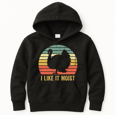 I Like It Moist Funny Thanksgiving Turkey Trot Vintage Kids Hoodie