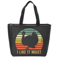 I Like It Moist Funny Thanksgiving Turkey Trot Vintage Zip Tote Bag