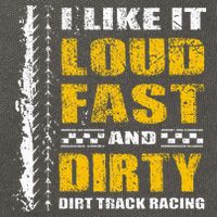 I Like It Loud Fast And Dirty Stock Car Dirt Track Racing Cotton Canvas Backpack