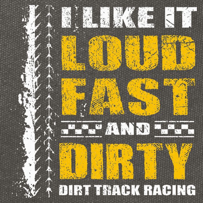 I Like It Loud Fast And Dirty Stock Car Dirt Track Racing Cotton Canvas Backpack